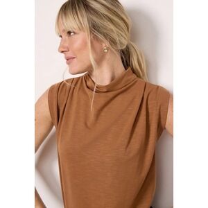 Banana Republic Carolina Cowl Neck Tank Knit Top - Warm Clay Brown XS NWT